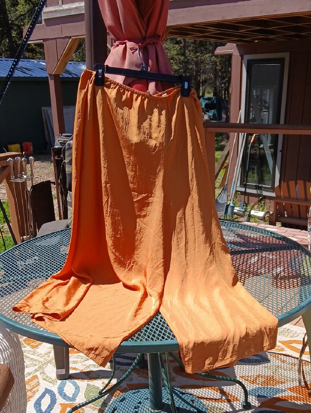 Vince Orange Maxi Skirt - Flowing A-line Silhouette